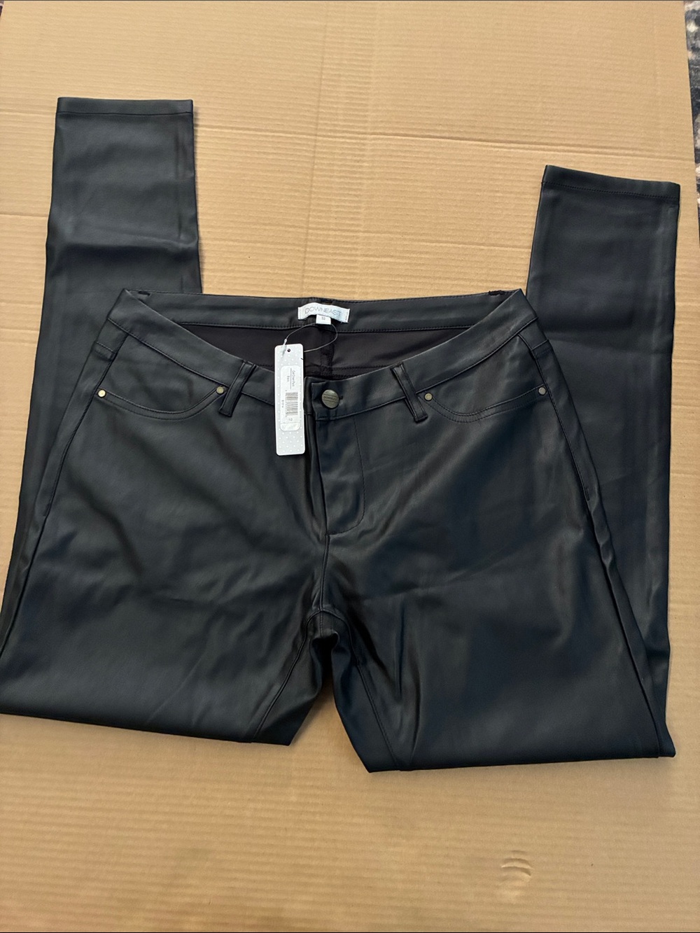 DownEast Black Faux Leather Pants